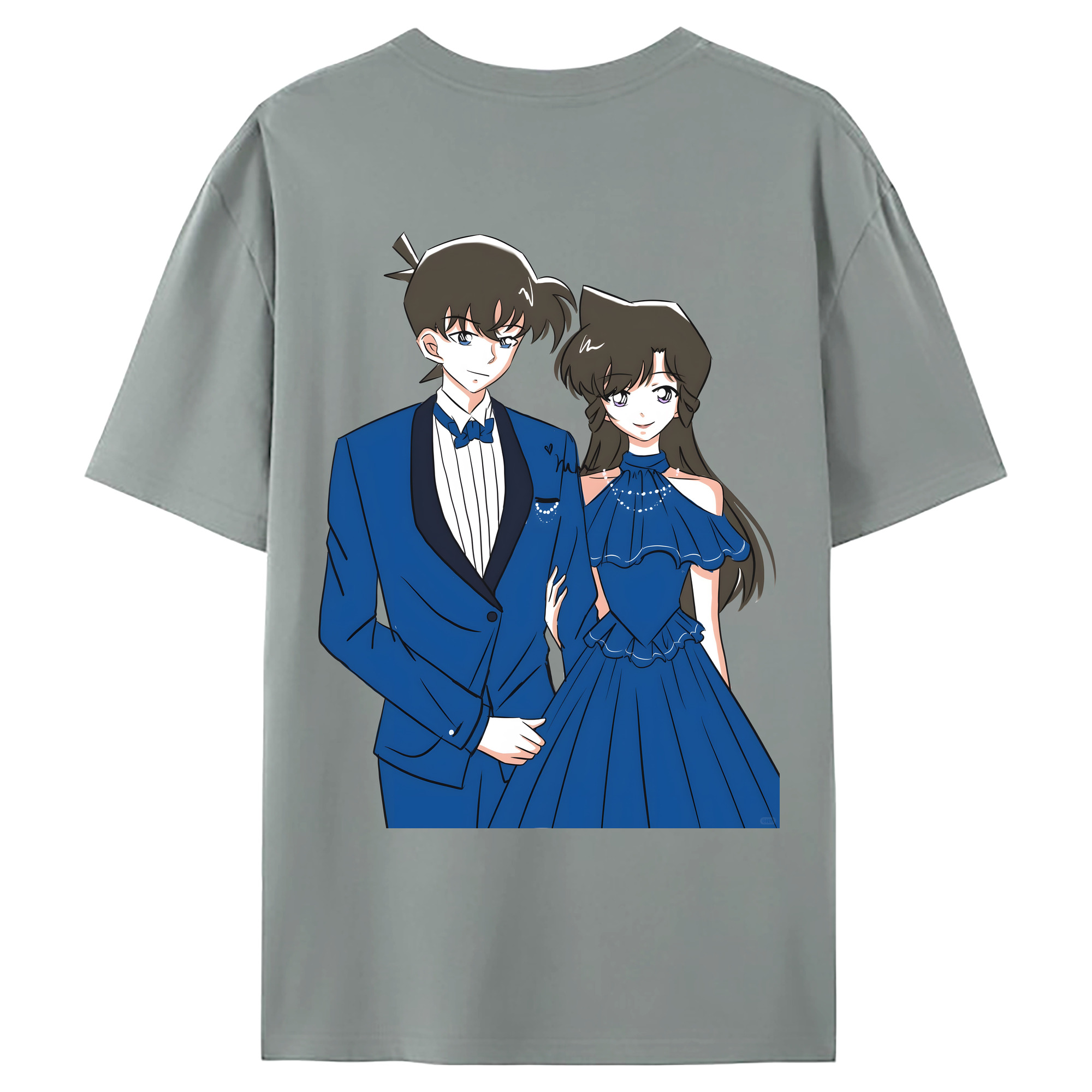 （画像用） 名探偵コナン 江戸川 コナン Detective Conan Conan Edogawa 綿100％ メンズ半袖Tシャツ（バックプリント） 通気性